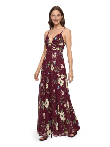 Vera Mont Abendkleid mit Muster in Dark Red/Green