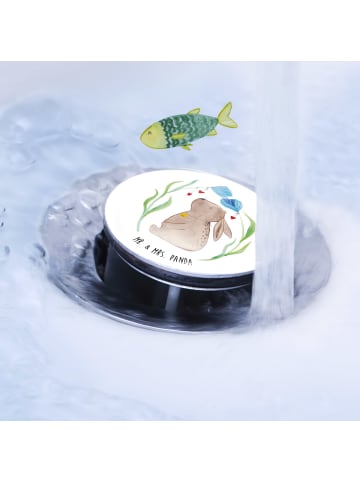 Mr. & Mrs. Panda Ablaufstopfen Hase Blume ohne Spruch in Weiß