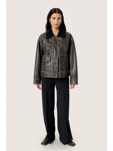 Soaked in Luxury Lederjacke SLFiorella Casual fit in Chocolate Torte