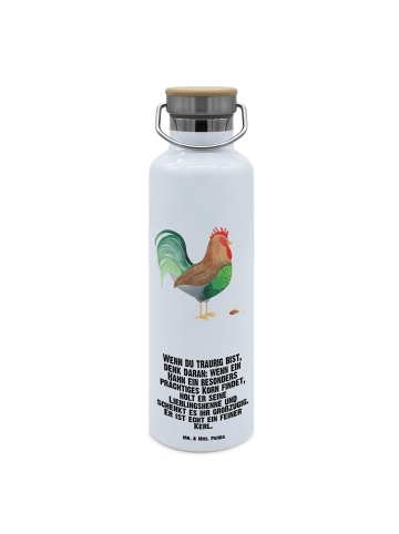 Mr. & Mrs. Panda Trinkflasche Aus Edelstahl Hahn Korn mit Spruch in Weiß