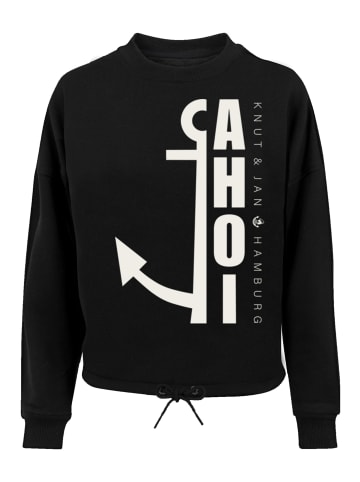 F4NT4STIC Oversize Sweatshirt Ahoi Anker Crop Knut & Jan Hamburg in schwarz