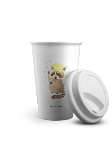 Mr. & Mrs. Panda Kaffeebecher Waschbär ohne Spruch in Weiß