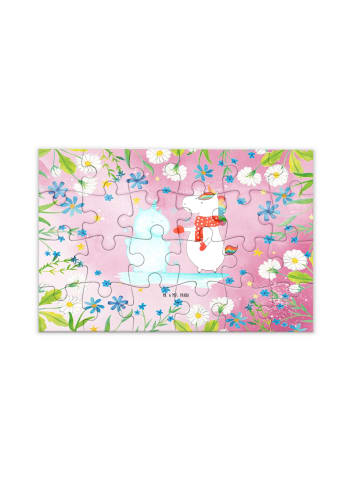 Mr. & Mrs. Panda Puzzle Einhorn Schneemann ohne Spruch in Rot Pastell