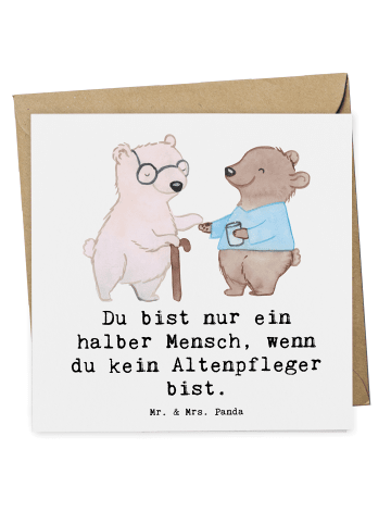 Mr. & Mrs. Panda Deluxe Karte Altenpfleger Herz mit Spruch in Weiß