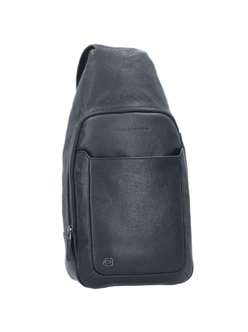 Piquadro Black Square Umhängetasche Leder 20 cm in black