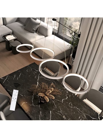 ZMH LED Pendelleuchte in Weiß 4-flammige Ring Dimmbar Esszimmerlampe