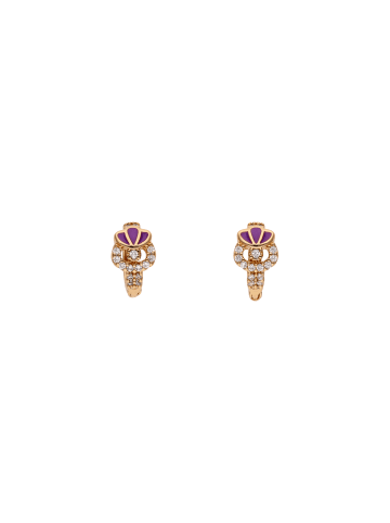 faina Women Huggie Earrings in Rose Gold Purple