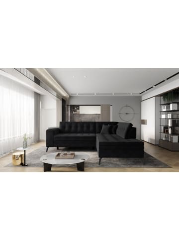 MF Design Lenny Recamiere Rechts in Schwarz -  (L) 210 x (B) 260 x (H) 93 cm