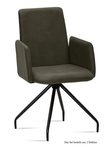 58 aufm Kessel ARMLEHNSTUHL (2er-Set) Detana 52x92x60 Schwarz/Espresso