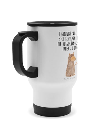 Mr. & Mrs. Panda To-Go-Becher Alpaka Fahne mit Spruch in Weiß