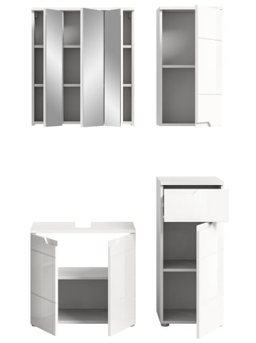 ebuy24 Badmöbelset Solero (4-teilig) Weiß 116 x 34 cm