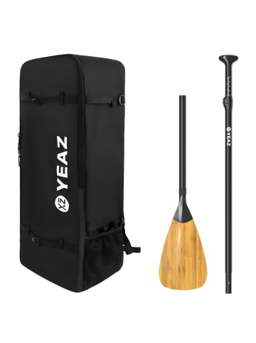 YEAZ KIT BAMBOO Rucksack & Carbon-Bambus Paddel in schwarz