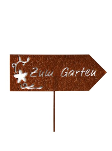 UNUS Gartenstecker Rost Schild zum Garten in Braun