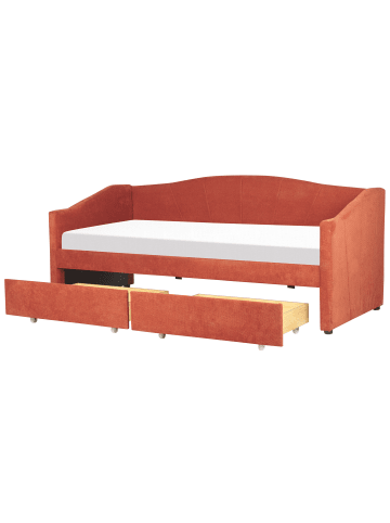 Beliani Einzelbett VITTEL in Rot - (W) 98 x (H) 82 x (L) 214 cm