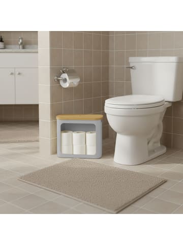 relaxdays Toilettenpapier Aufbewahrung in Grau - (B)43 x (H)36 x (T)17 cm