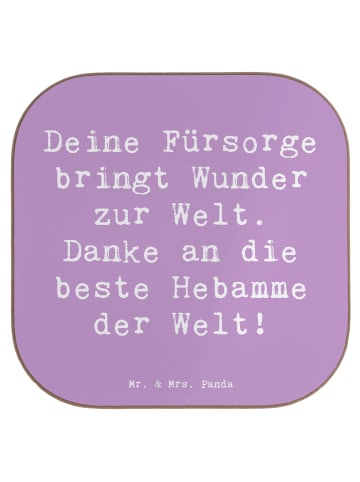 Mr. & Mrs. Panda Untersetzer für Gläser Spruch Beste Hebamme mit... in Lavendeltraum