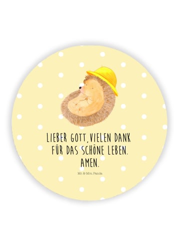 Mr. & Mrs. Panda Magnet für Kühlschrank Igel Beten mit Spruch in Gelb Pastell