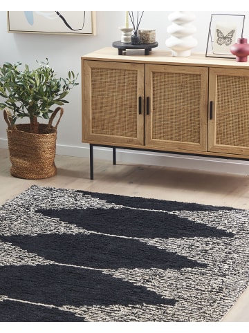 Beliani Kurzflor BATHINDA in Schwarz/Weiß - (W) 140 x (H) 1 x (L) 200 cm