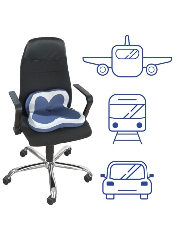 Maximex Ergonomisches Sitz- & Lendenkissen in Bezug: Blau, Füllung