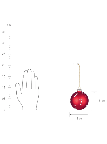 Butlers Weihnachtskugel HANG ON Candy Cane in Rot