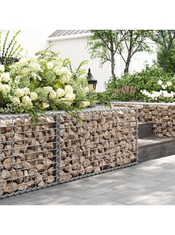 SONGMICS 2er-Set: Gabionen in Silbern - (B)100 x (H)50 x (T)30 cm