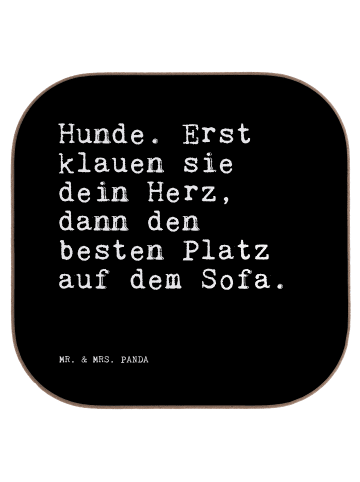Mr. & Mrs. Panda Untersetzer für Gläser Hunde. Erst klauen sie..... in Schwarz
