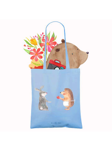 Mr. & Mrs. Panda Tragetasche Hase Igel ohne Spruch in Sky Blue