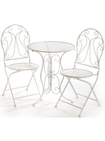 kobolo 3tlg. Set Garten-Sitz-Set GARDENWHITE2 in Weiß