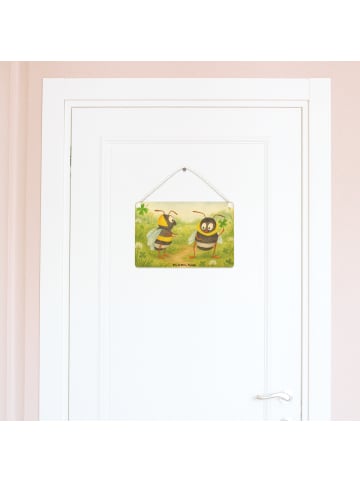 Mr. & Mrs. Panda Türschild Hummeln Kleeblatt Design ohne Spruch in Weiß