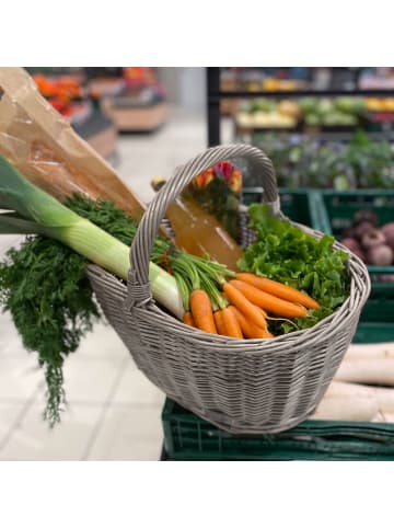 UNUS Einkaufskorb Weidenkorb Henkelkorb in Grau