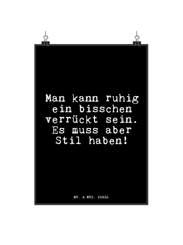 Mr. & Mrs. Panda Poster Man kann ruhig ein... mit Spruch in Schwarz