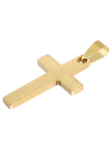 Adeliás Unisex Anhänger – Kreuz Kreuzanhänger aus Edelstahl in gold