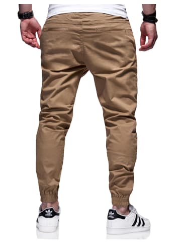 behype Chinohose - BHFORLI Jogger Chino Jeans Hose Stoffhose in Beige