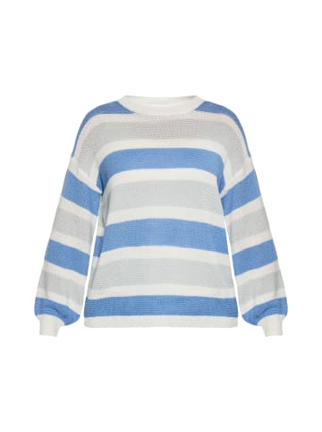 usha BLUE LABEL Pullover in Grau weiss blau