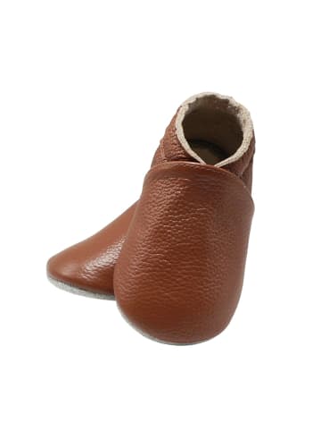 Yalion Leder-Krabbelschuhe in Braun