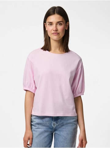 Pieces Oberteil mit kurzen Ärmeln in Pink Tulle