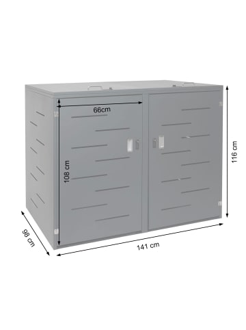 MCW 2er-/4er-Mülltonnenverkleidung E83, Edelstahl 50kg