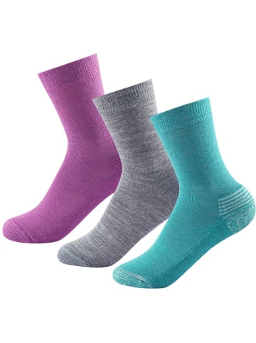DEVOLD DAILYMERINOMEDIUM SOCK 3-PACK KID in Türkis