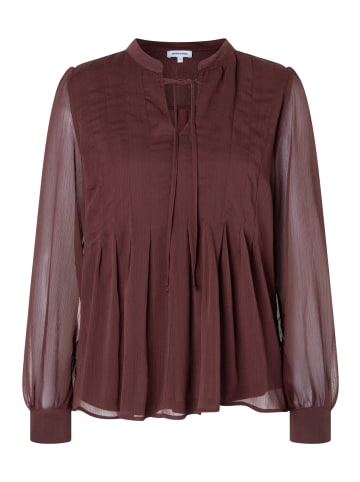 More & More leichte, feminine Chiffonbluse in raisin brown