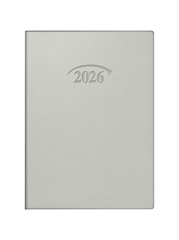 BRUNNEN Taschenkalender 736 10x14cm 1 Tag/Seite Kunststoff silber 2026