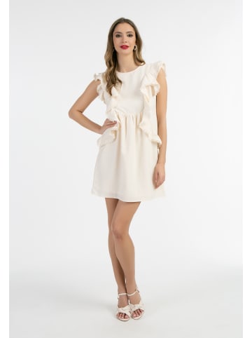 faina Damen Minikleid Mit Rüschen in Creme