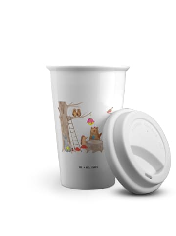 Mr. & Mrs. Panda Thermobecher Waldtiere Picknick ohne Spruch in Weiß