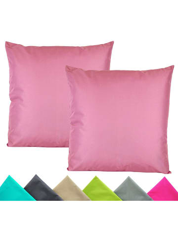 JACK 2er Set Outdoor Kissenhülle 40x40cm Uni in Weinrose