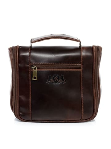 SID & VAIN Leder-Kulturtasche echt Leder Kulturtasche groß braun HEATHROW in braun