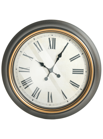 Beliani Wanduhr VILLENA in Schwarz/Gold - (W) 63 x (H) 63 x (L) 6 cm
