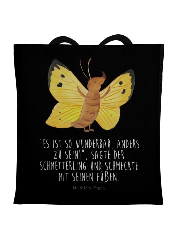 Mr. & Mrs. Panda Tasche Schmetterling Zitronenfalter mit Spruch in Schwarz