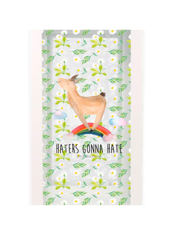 Mr. & Mrs. Panda Metall Laterne Lama Regenbogen mit Spruch in Transparent