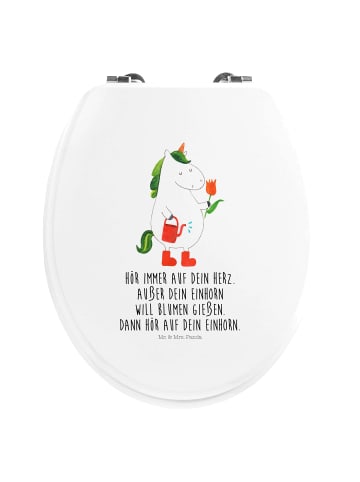 Mr. & Mrs. Panda Toilettensitz Einhorn Gärtner mit Spruch in Weiß