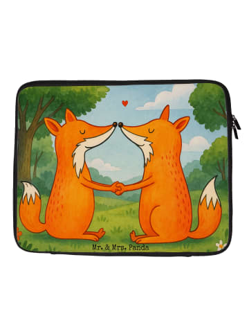 Mr. & Mrs. Panda Laptoptasche Füchse Liebe Design ohne Spruch in Weiß