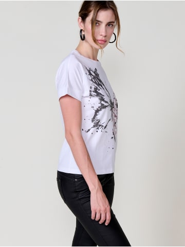 KOROSHI Women's printed short sleeve t-shirt in weiß